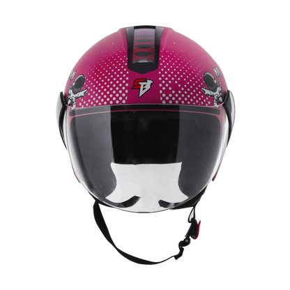Steelbird Sbh 5 Astronaut Matt Dark Pink Half Face Helmet