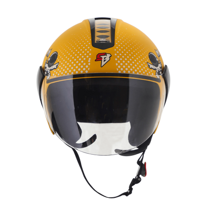 Steelbird Sbh 5 Astronaut Moon Yellow Half Face Helmet
