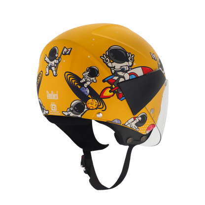 Steelbird Sbh 5 Astronaut Moon Yellow Half Face Helmet