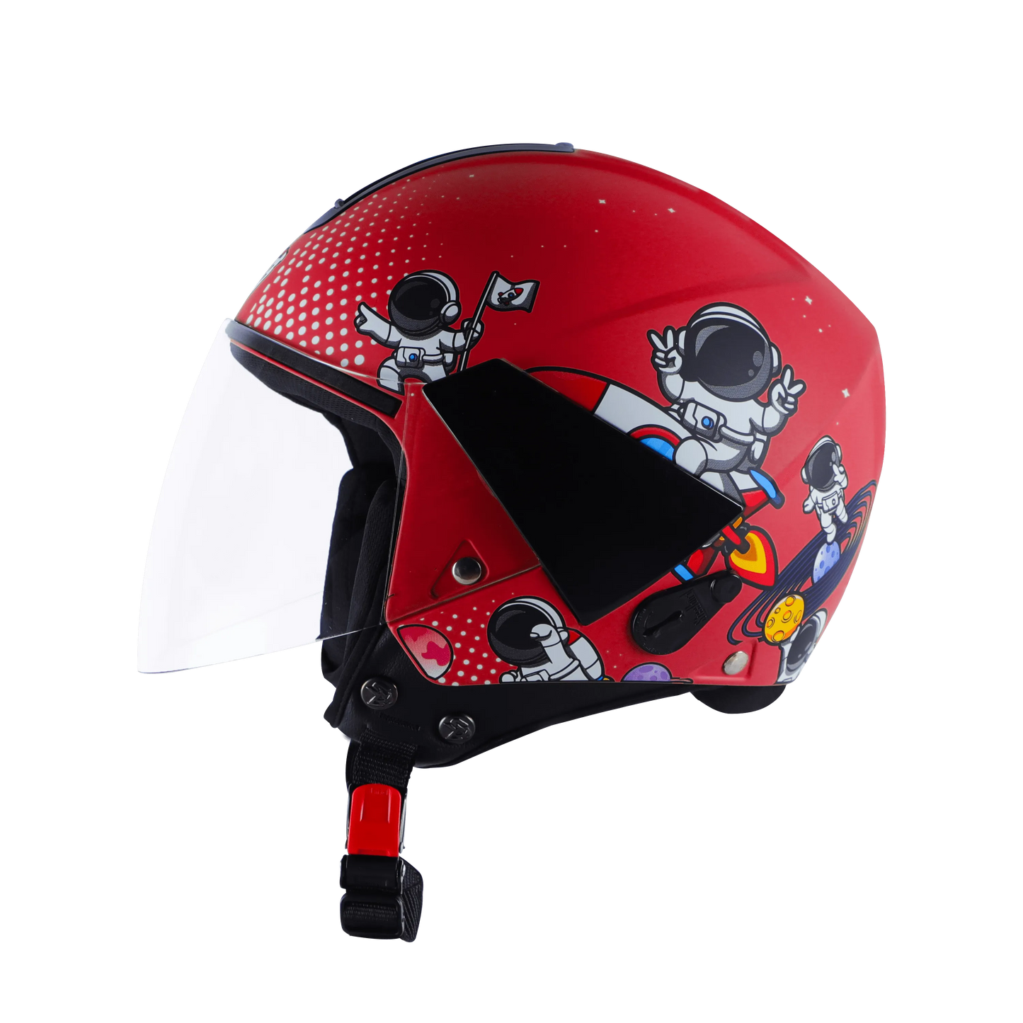 Steelbird Sbh 5 Astronaut Red Half Face Helmet