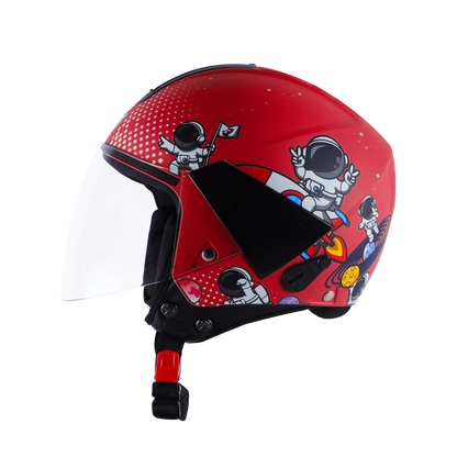 Steelbird Sbh 5 Astronaut Red Half Face Helmet