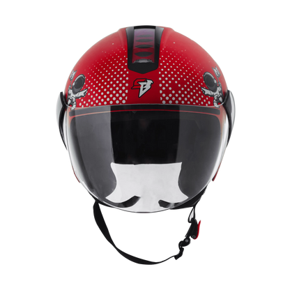 Steelbird Sbh 5 Astronaut Red Half Face Helmet