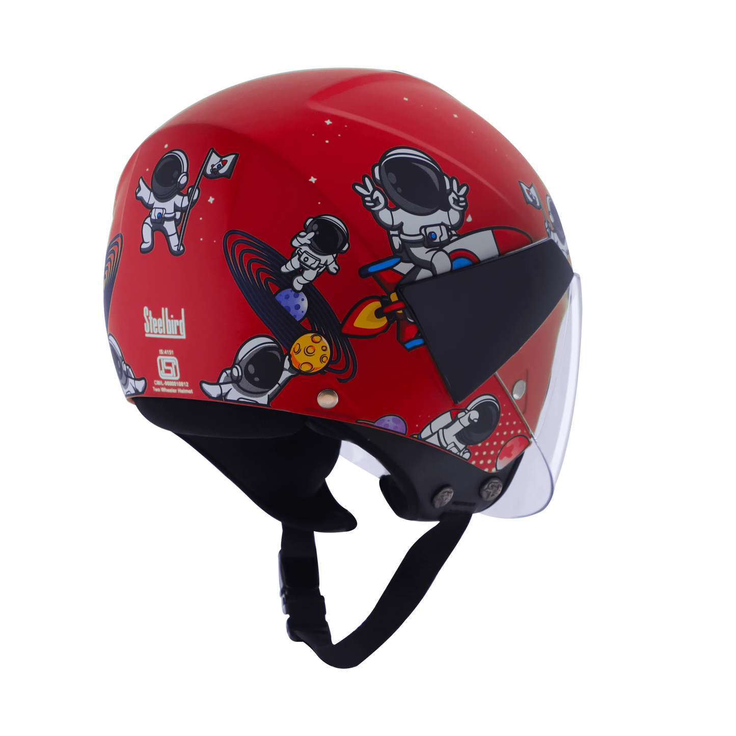 Steelbird Sbh 5 Astronaut Red Half Face Helmet