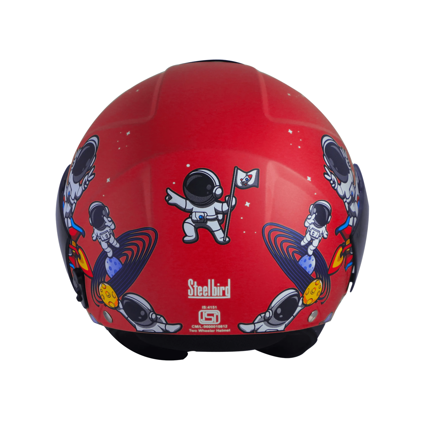 Steelbird Sbh 5 Astronaut Red Half Face Helmet