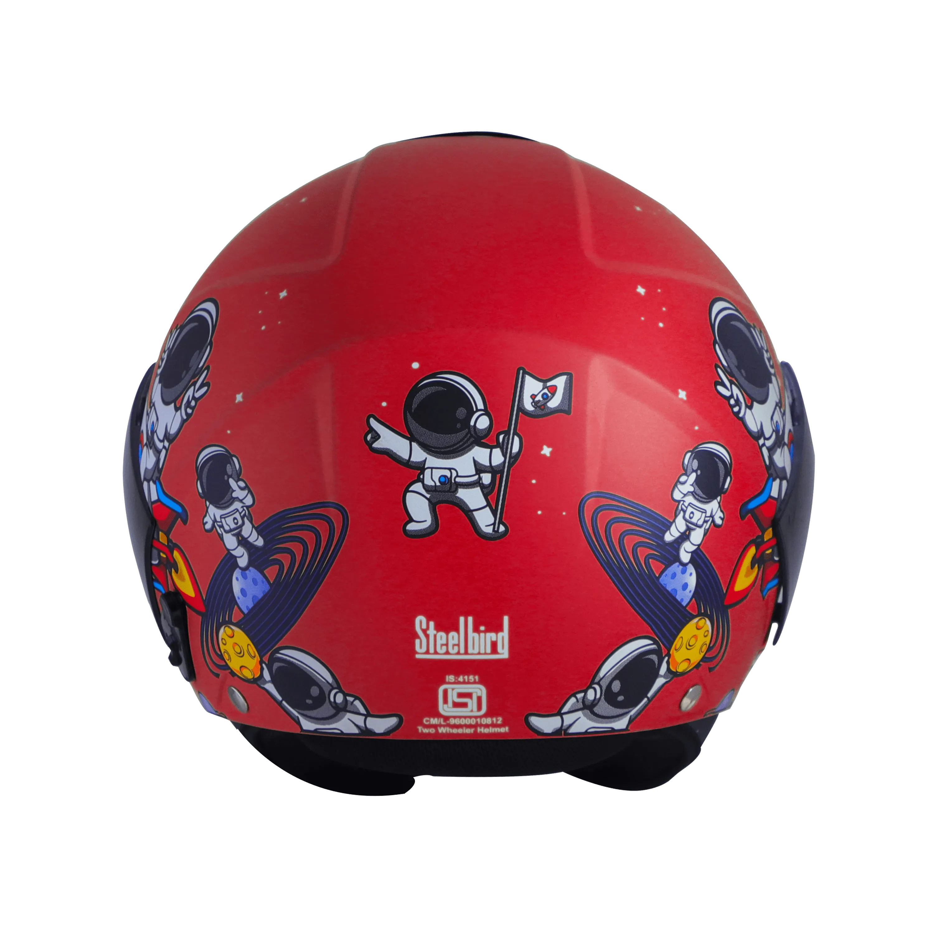 Steelbird Sbh 5 Astronaut Red Half Face Helmet