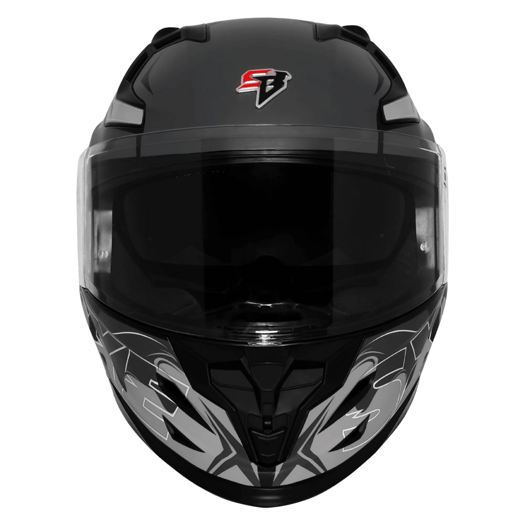 Steelbird Sbh 61 Sxe St3 Black Gray Full Face Helmet
