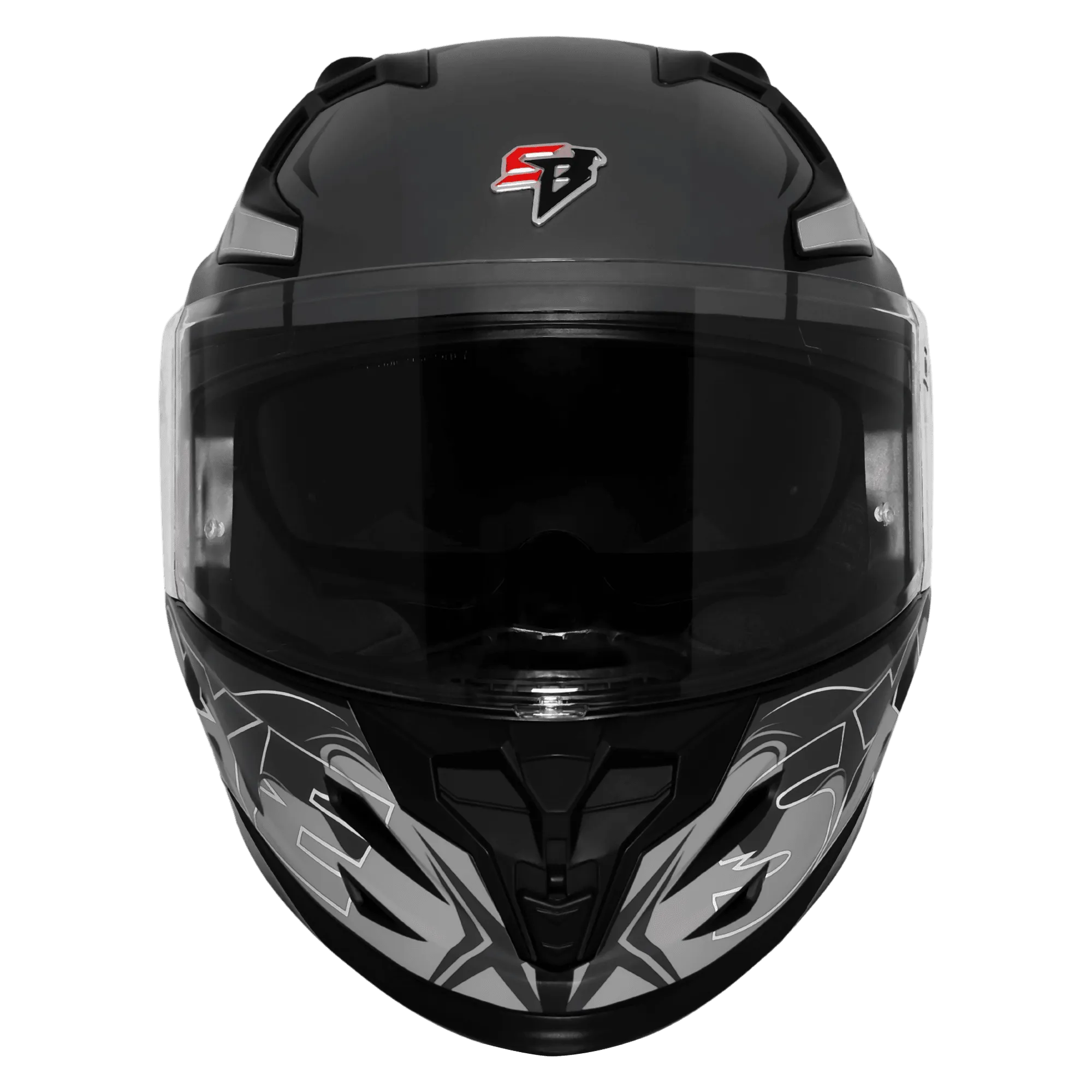 Steelbird Sbh 61 Sxe St3 Black Gray Full Face Helmet