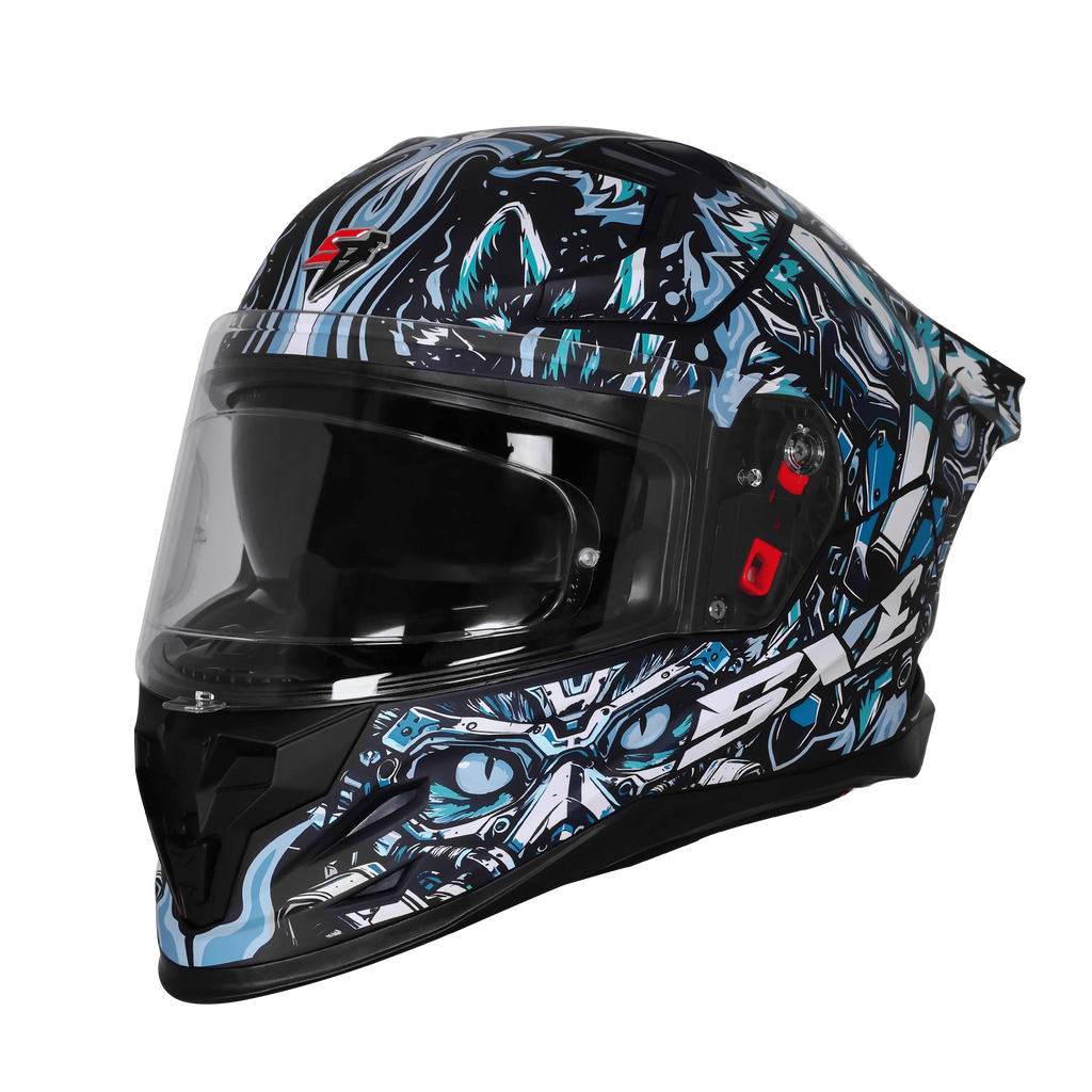 Steelbird Sbh 61 Sxe Sp1 Black Blue Full Face Helmet