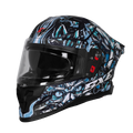 Steelbird Sbh 61 Sxe Sp1 Black Blue Full Face Helmet