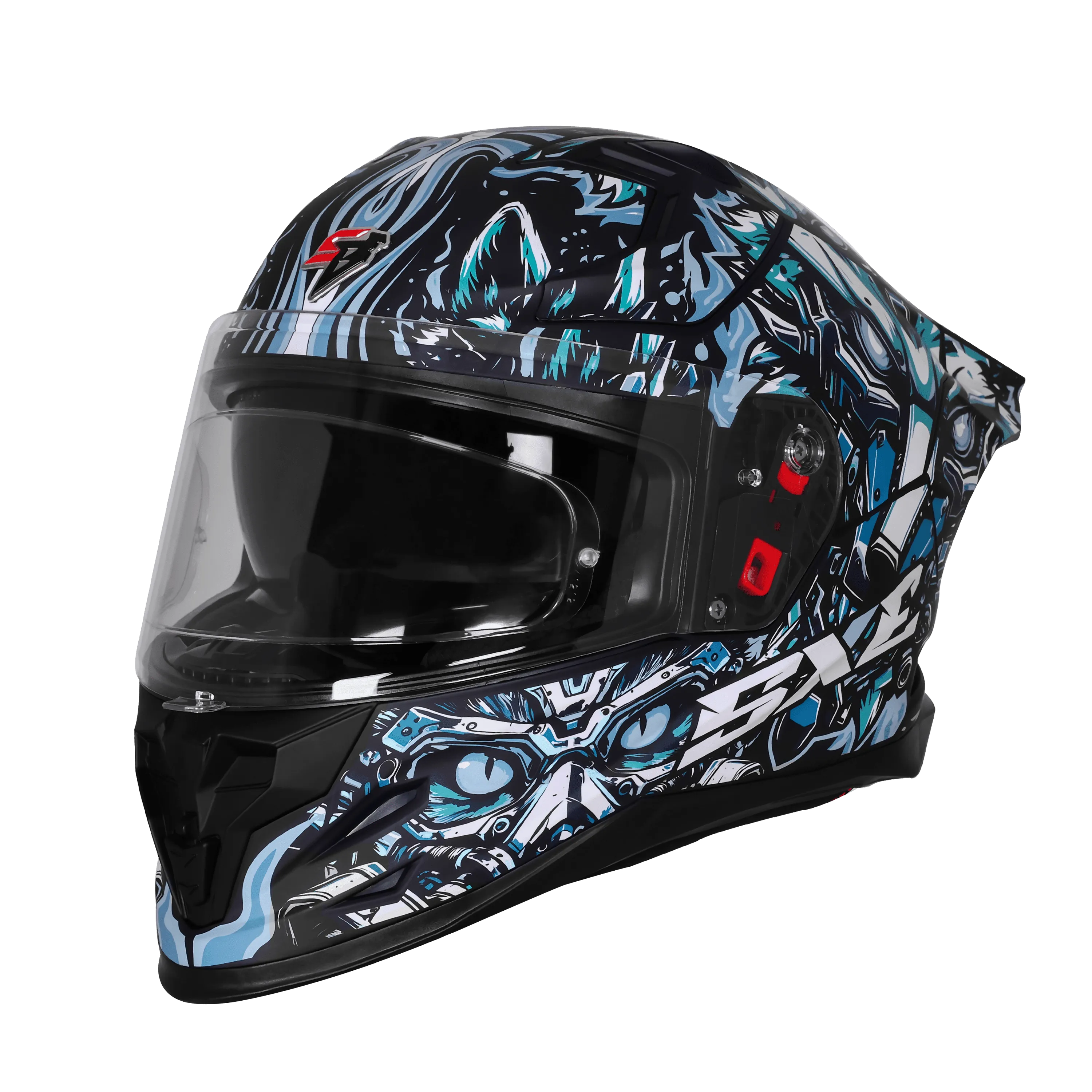 Steelbird Sbh 61 Sxe Sp1 Black Blue Full Face Helmet