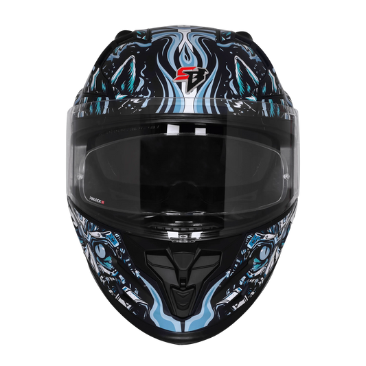 Steelbird Sbh 61 Sxe Sp1 Black Blue Full Face Helmet