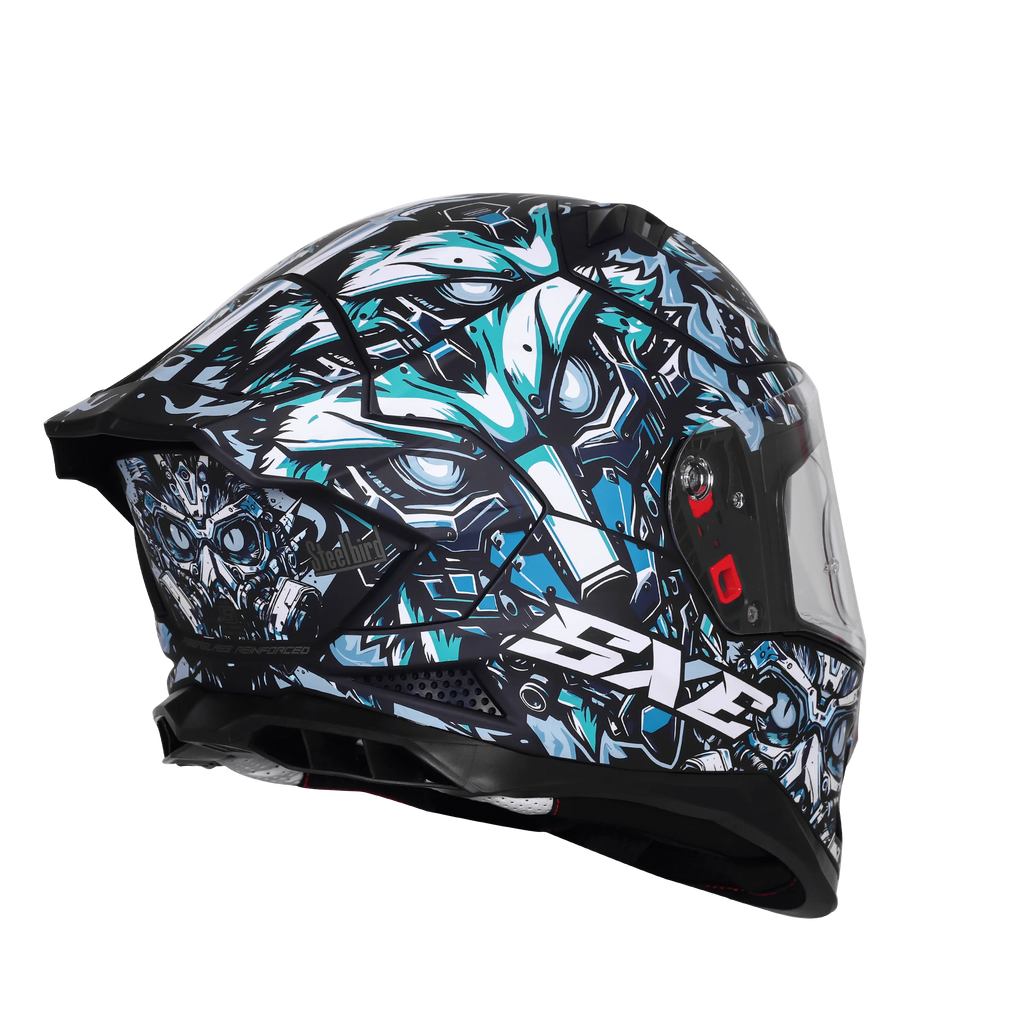 Steelbird Sbh 61 Sxe Sp1 Black Blue Full Face Helmet