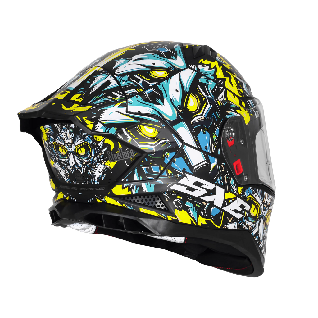 Steelbird Sbh 61 Sxe Sp1 Black Neon Full Face Helmet