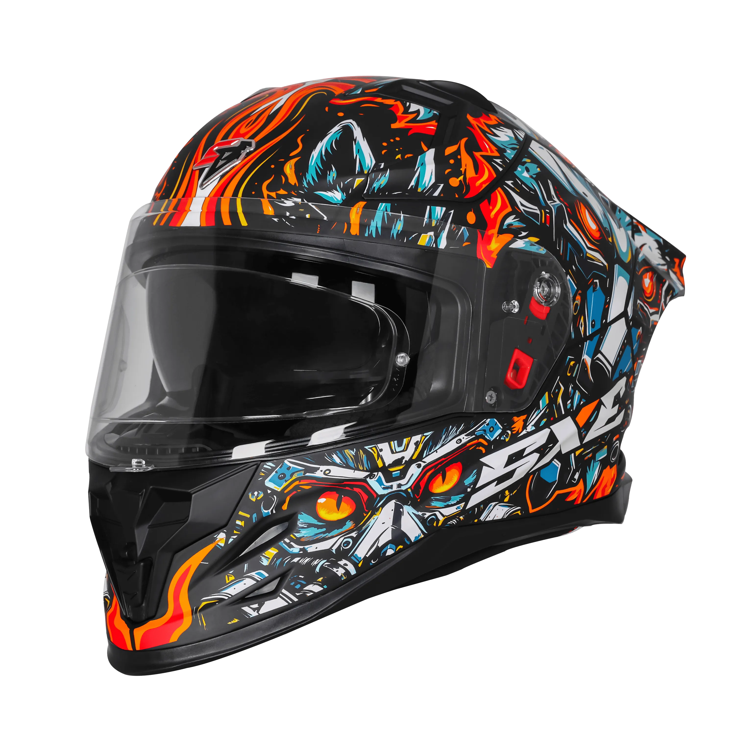 Steelbird Sbh 61 Sxe Sp1 Black Orange Full Face Helmet