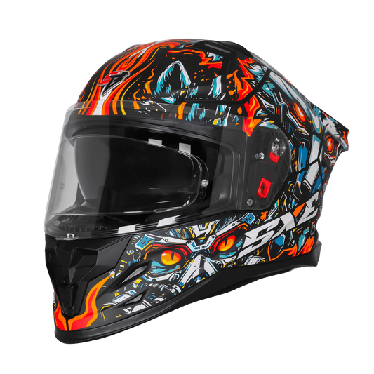 Steelbird Sbh 61 Sxe Sp1 Black Orange Full Face Helmet