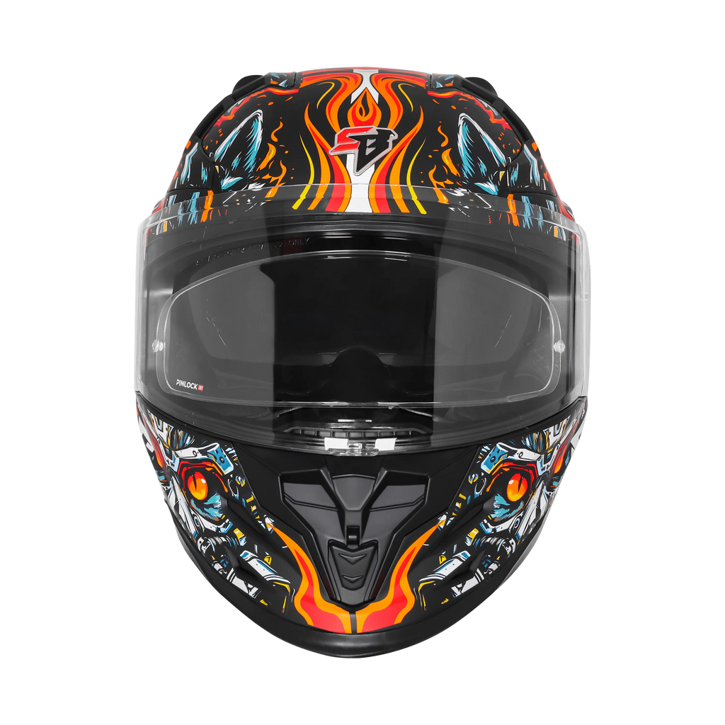Steelbird Sbh 61 Sxe Sp1 Black Orange Full Face Helmet