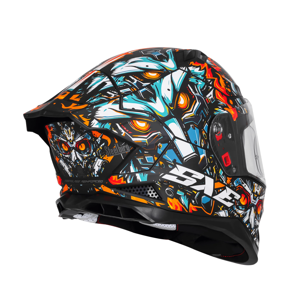 Steelbird Sbh 61 Sxe Sp1 Black Orange Full Face Helmet
