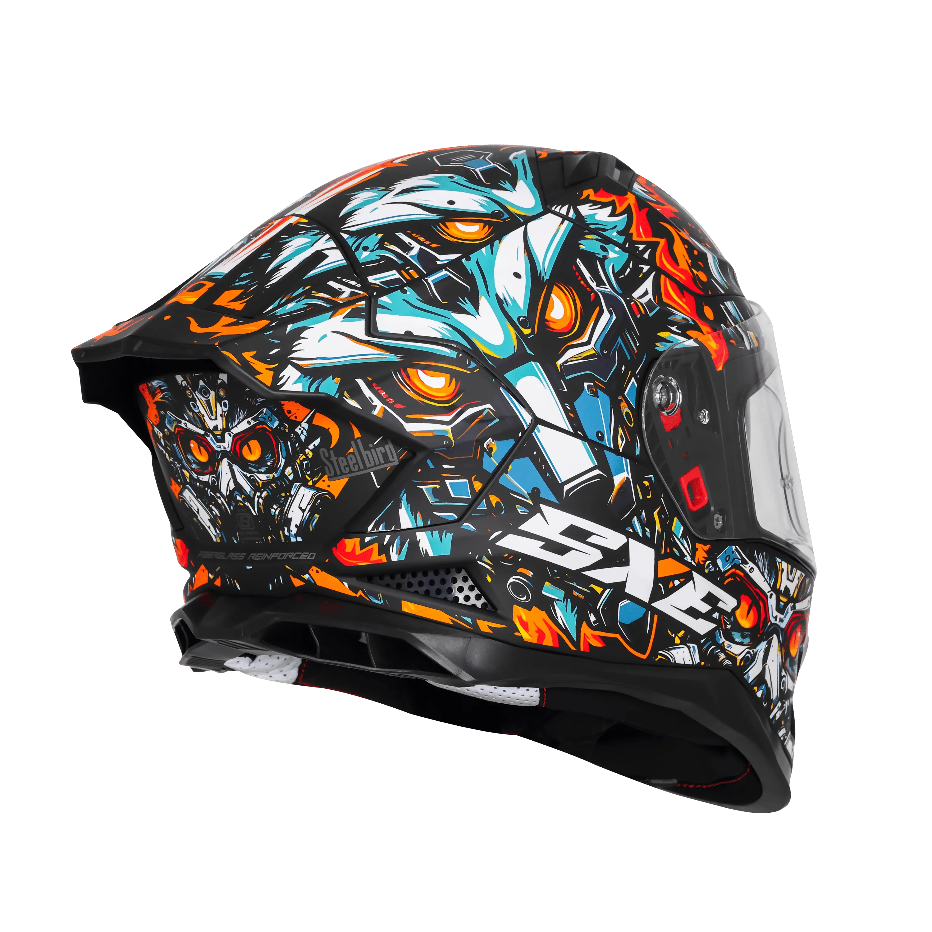 Steelbird Sbh 61 Sxe Sp1 Black Orange Full Face Helmet