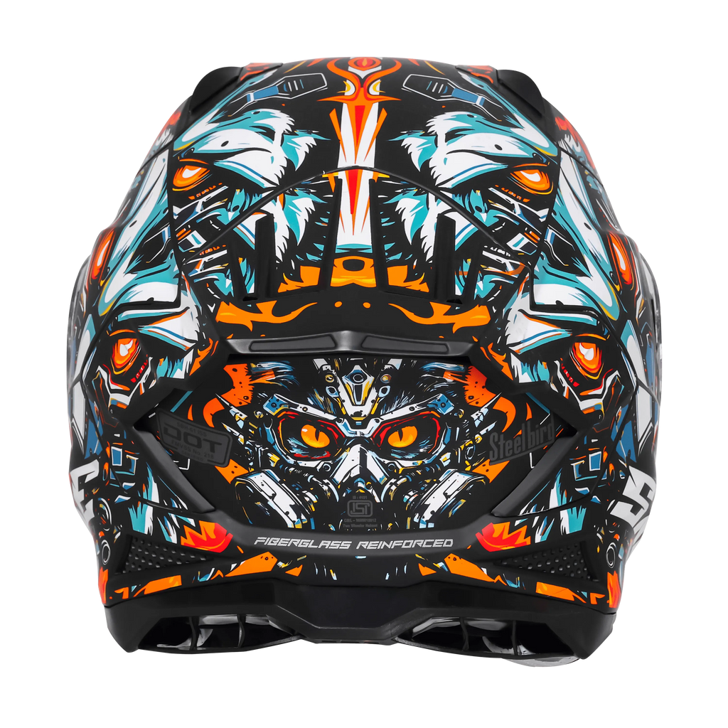 Steelbird Sbh 61 Sxe Sp1 Black Orange Full Face Helmet