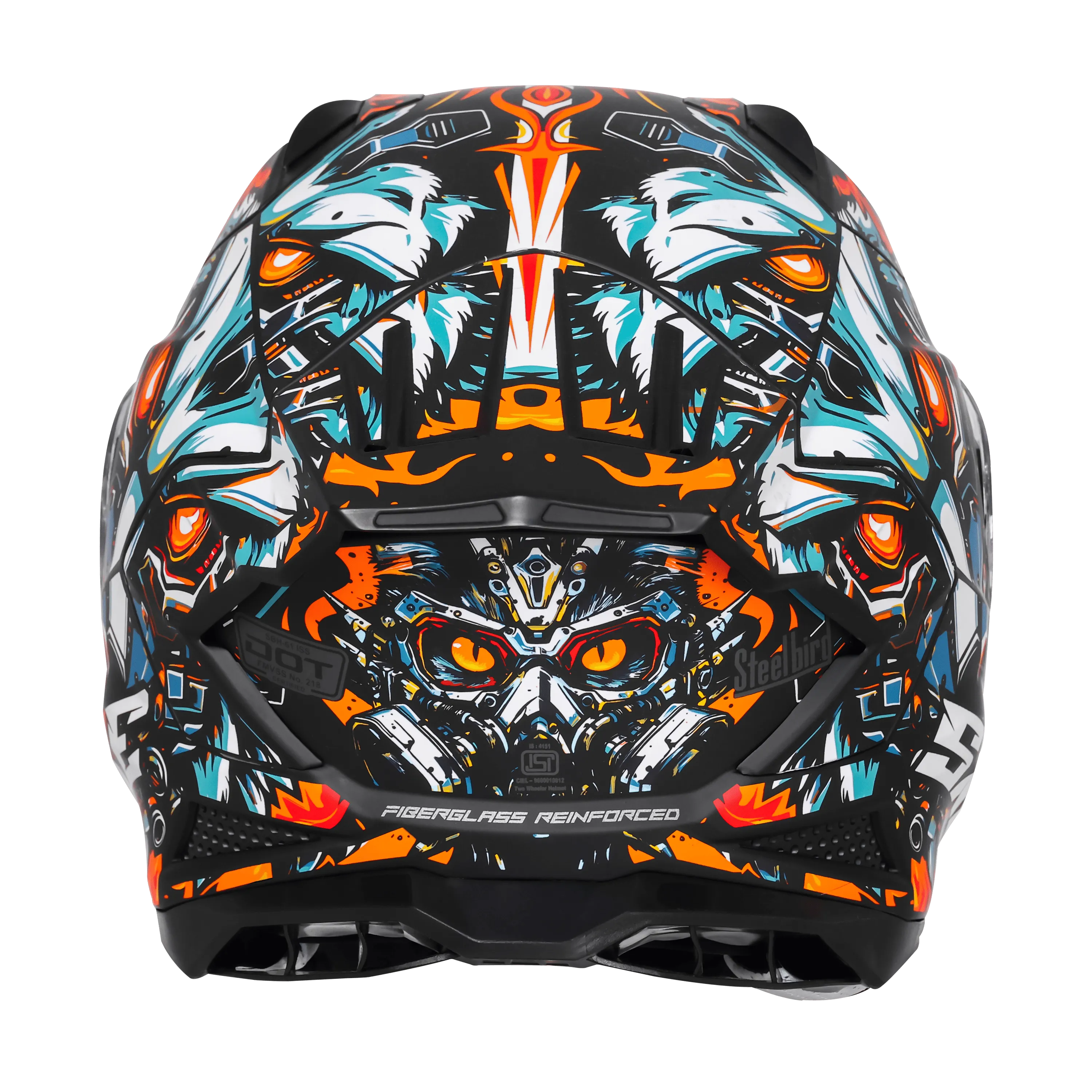 Steelbird Sbh 61 Sxe Sp1 Black Orange Full Face Helmet