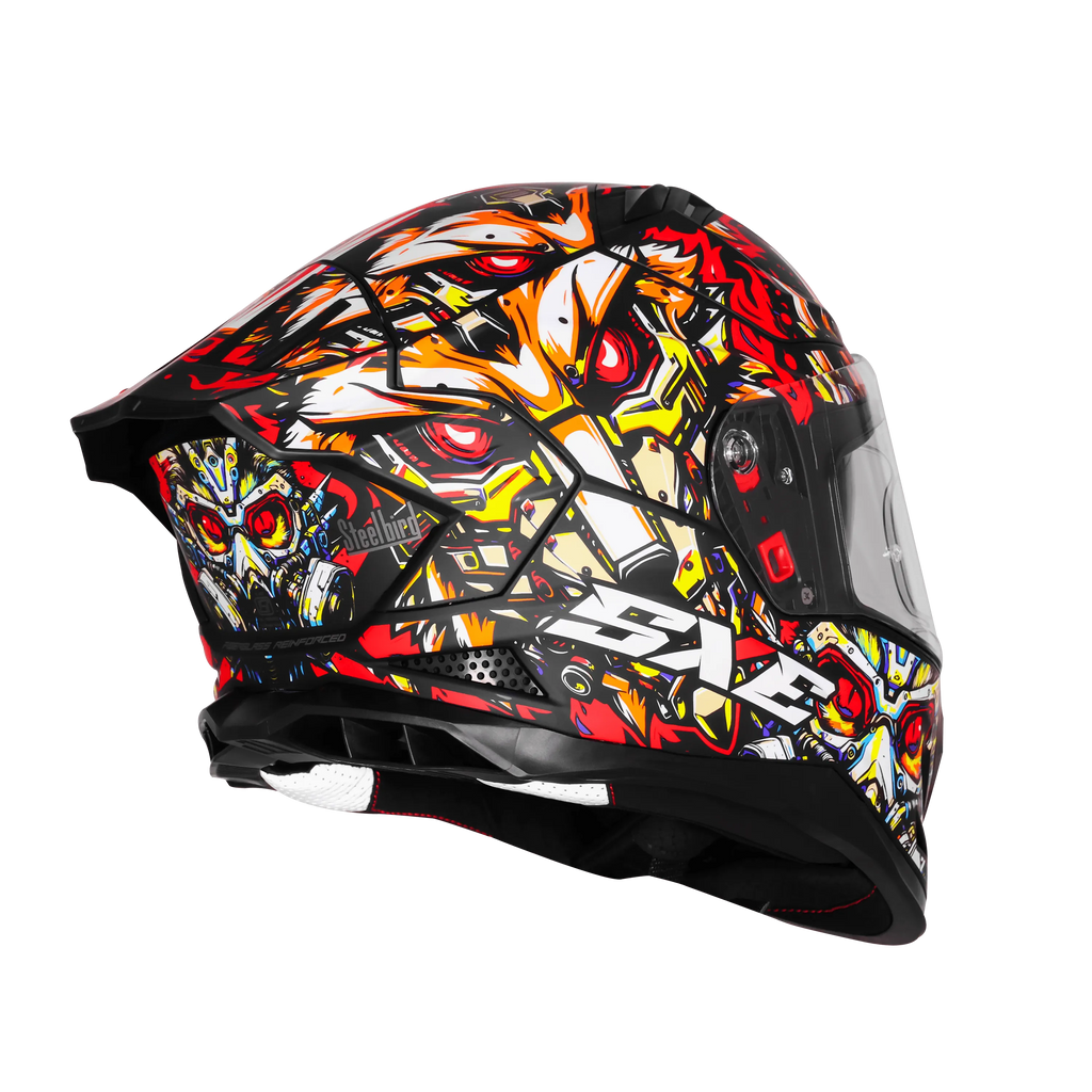 Steelbird Sbh 61 Sxe Sp1 Black Red Full Face Helmet