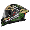Steelbird Sbh 61 Sxe Sp2 Black Battle Green Full Face Helmet