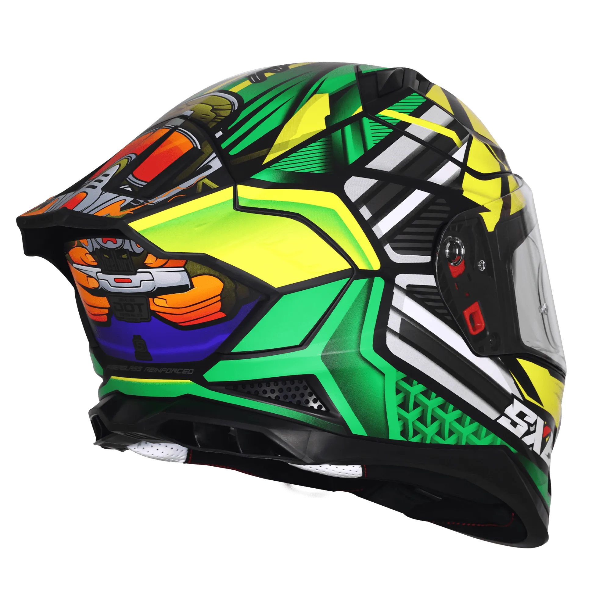 Steelbird Sbh 61 Sxe Sp2 Black Green Full Face Helmet