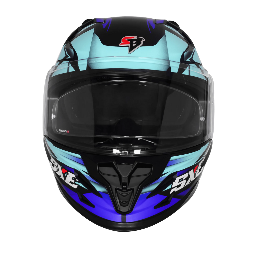 Steelbird Sbh 61 Sxe Sp2 Black Jazz Blue Full Face Helmet