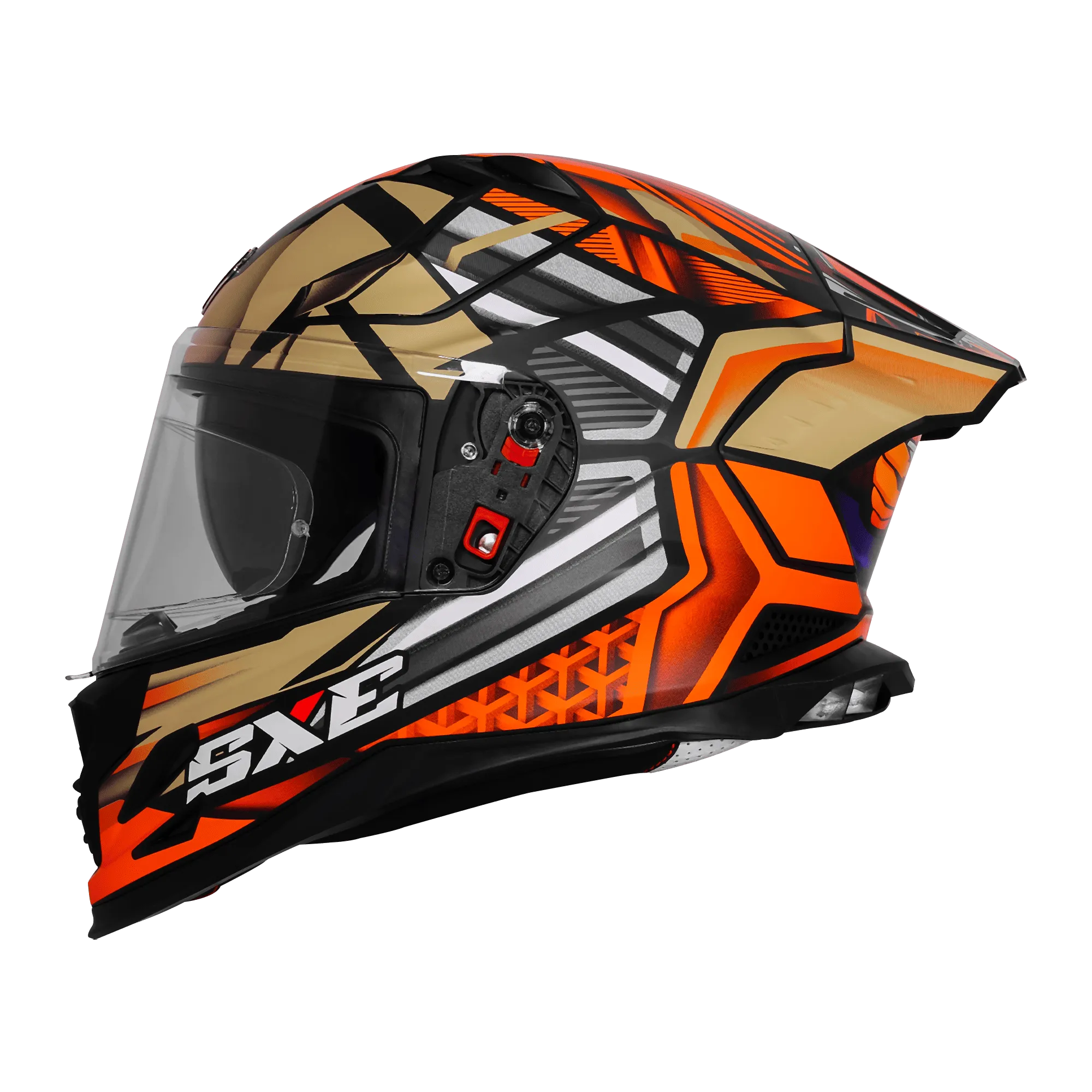 Steelbird Sbh 61 Sxe Sp2 Black Orange Full Face Helmet