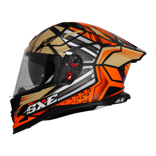 Steelbird Sbh 61 Sxe Sp2 Black Orange Full Face Helmet