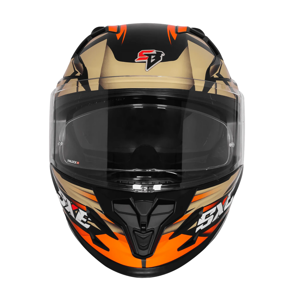 Steelbird Sbh 61 Sxe Sp2 Black Orange Full Face Helmet
