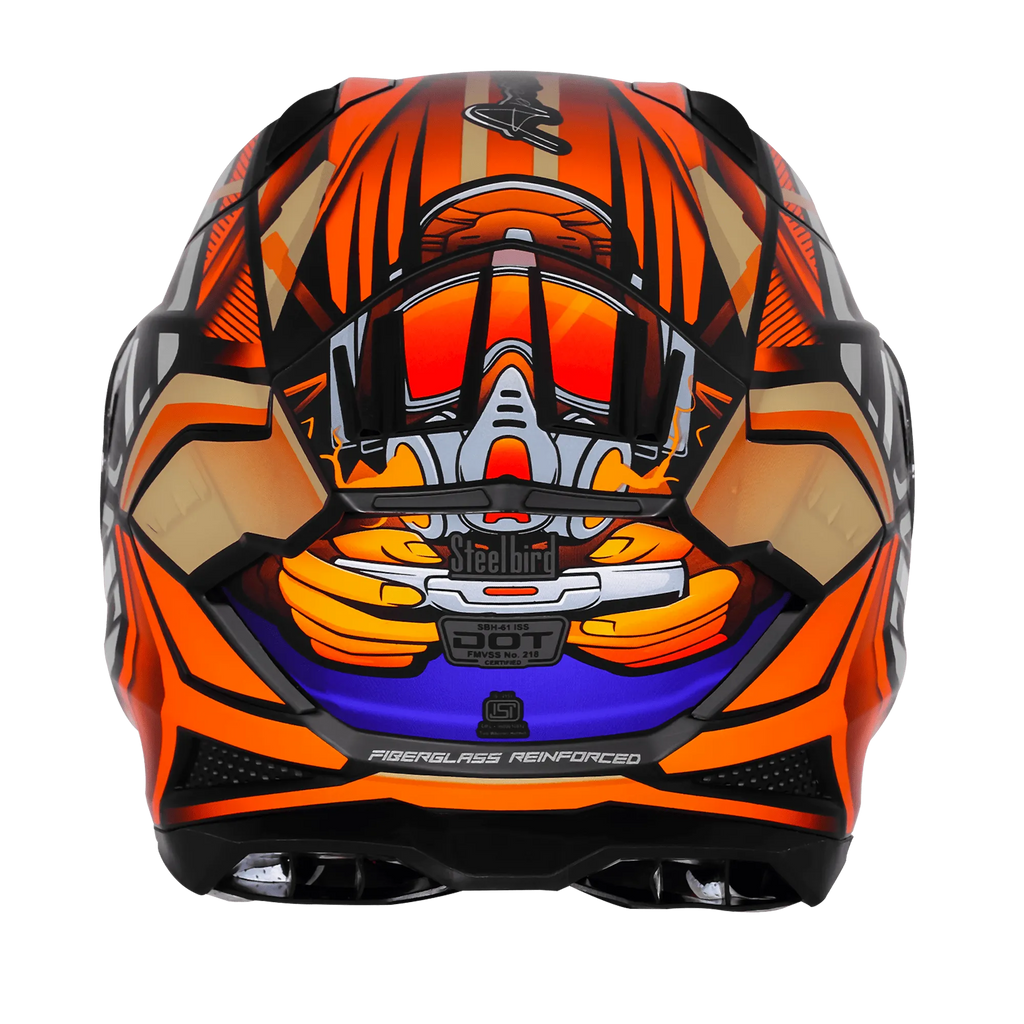 Steelbird Sbh 61 Sxe Sp2 Black Orange Full Face Helmet