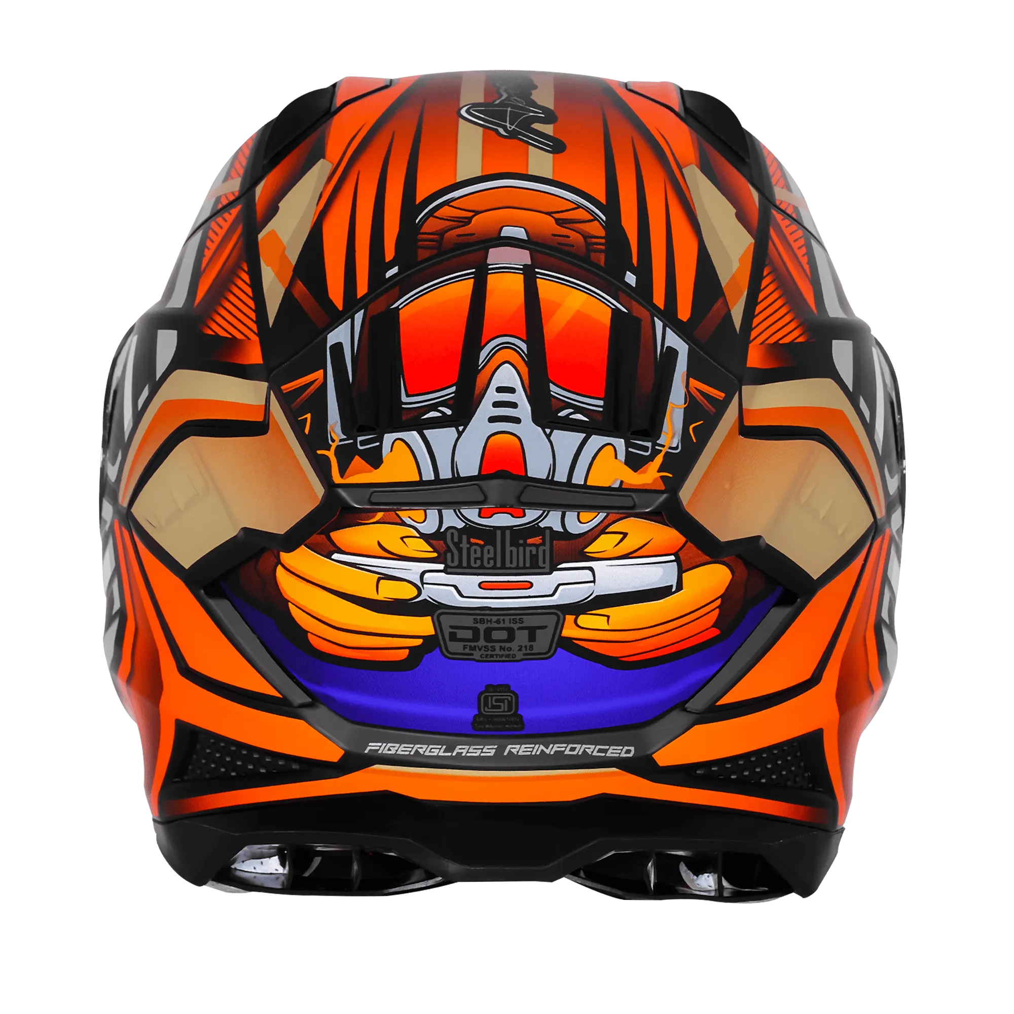 Steelbird Sbh 61 Sxe Sp2 Black Orange Full Face Helmet