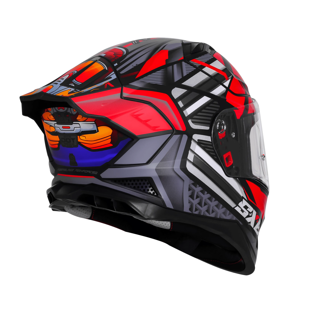Steelbird Sbh 61 Sxe Sp2 Black Red Full Face Helmet