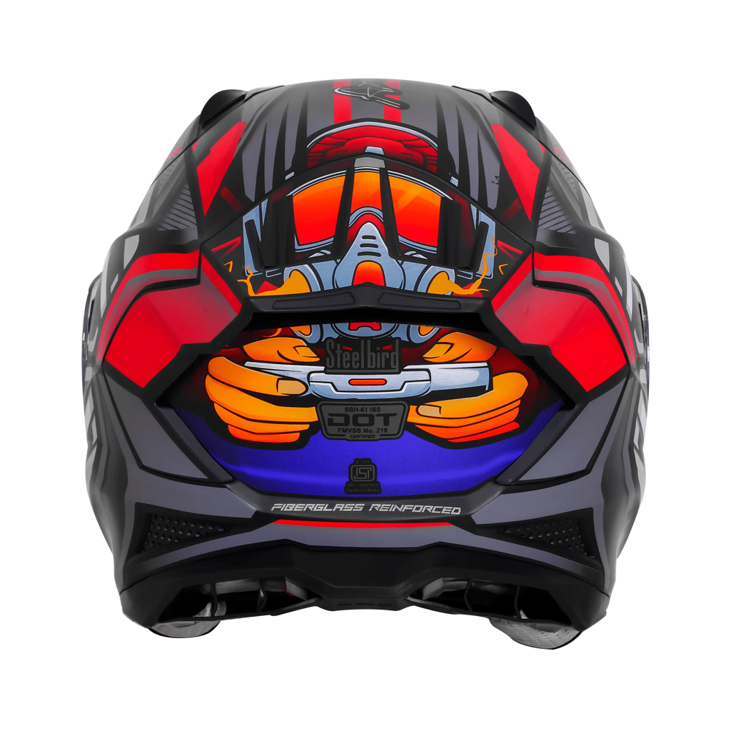 Steelbird Sbh 61 Sxe Sp2 Black Red Full Face Helmet