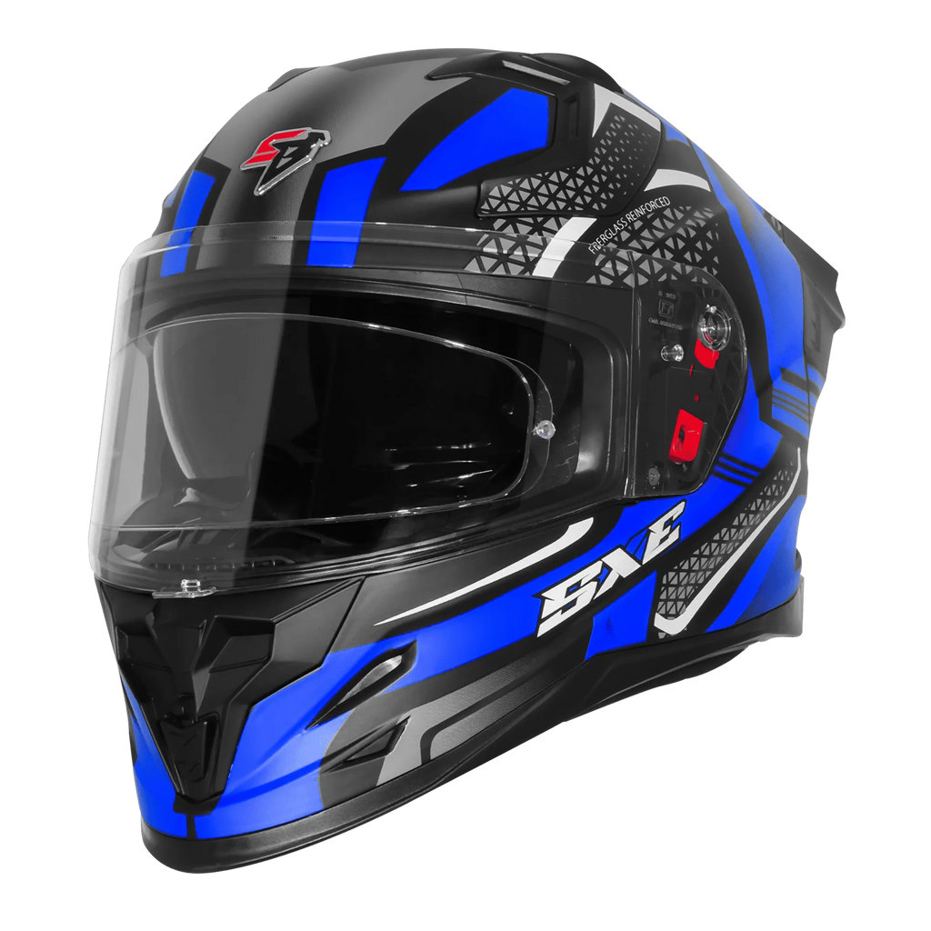 Steelbird Sbh 61 Sxe Sp3 Black Blue Full Face Helmet