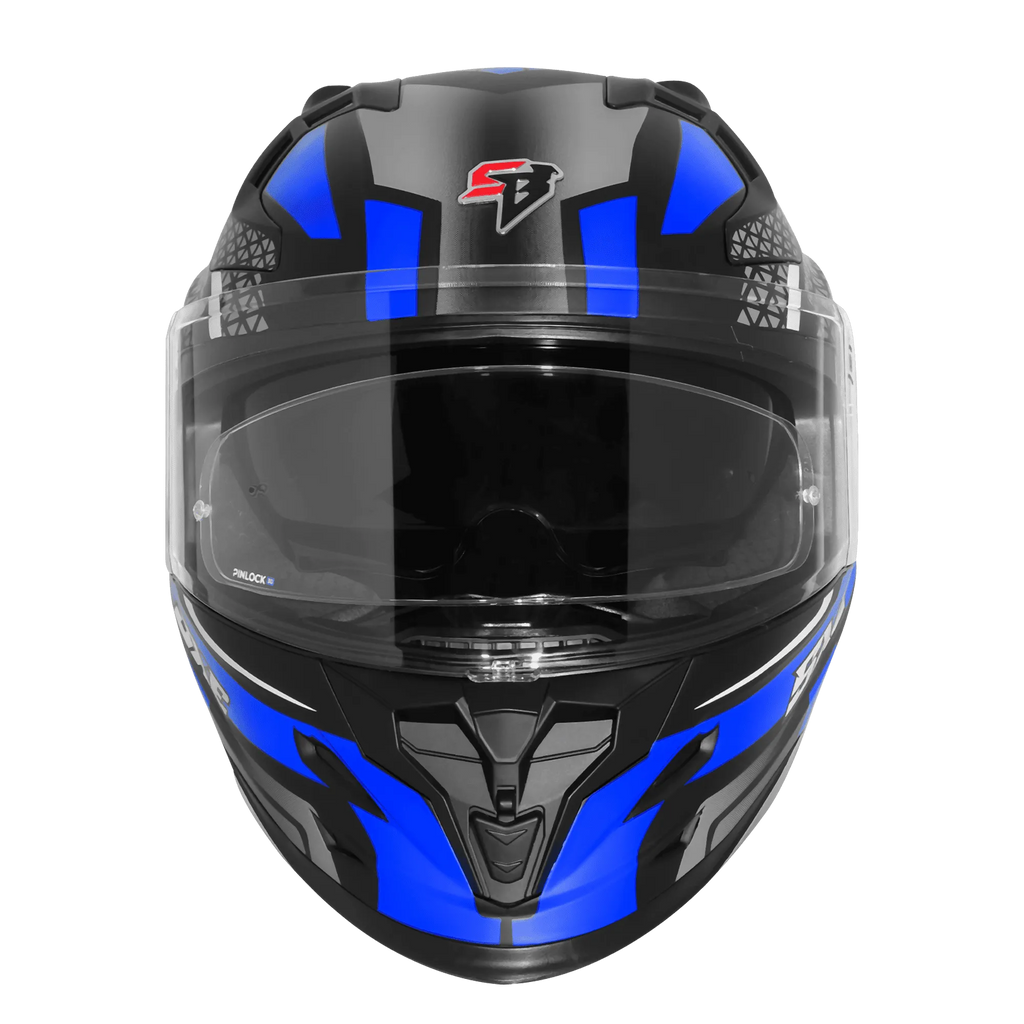 Steelbird Sbh 61 Sxe Sp3 Black Blue Full Face Helmet