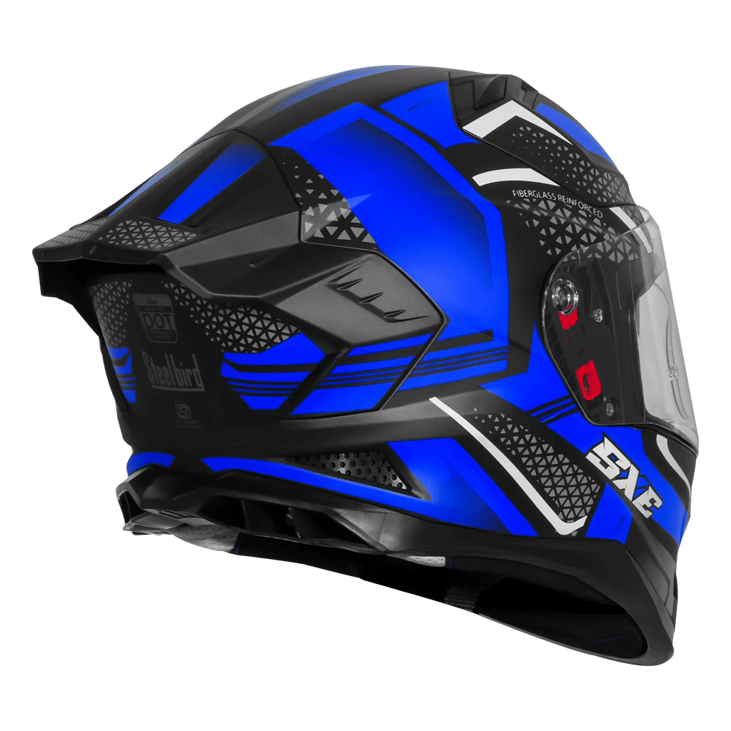 Steelbird Sbh 61 Sxe Sp3 Black Blue Full Face Helmet