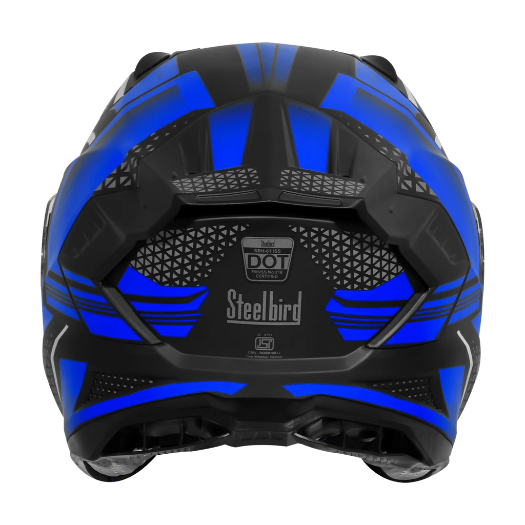 Steelbird Sbh 61 Sxe Sp3 Black Blue Full Face Helmet