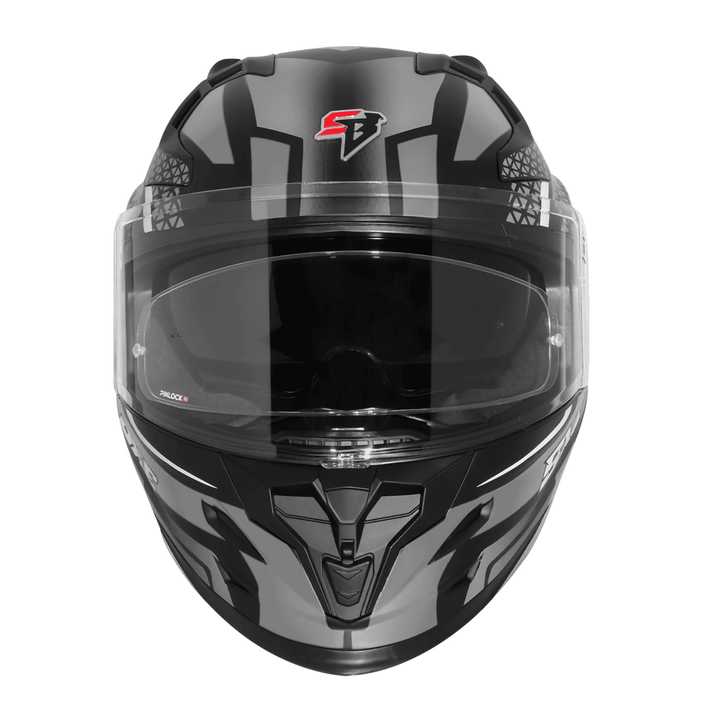 Steelbird Sbh 61 Sxe Sp3 Black Gray Full Face Helmet