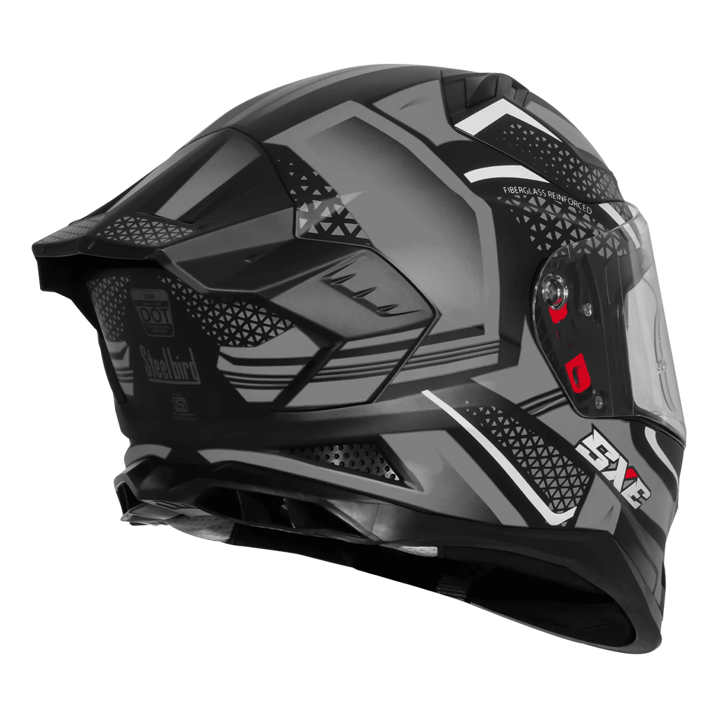 Steelbird Sbh 61 Sxe Sp3 Black Gray Full Face Helmet
