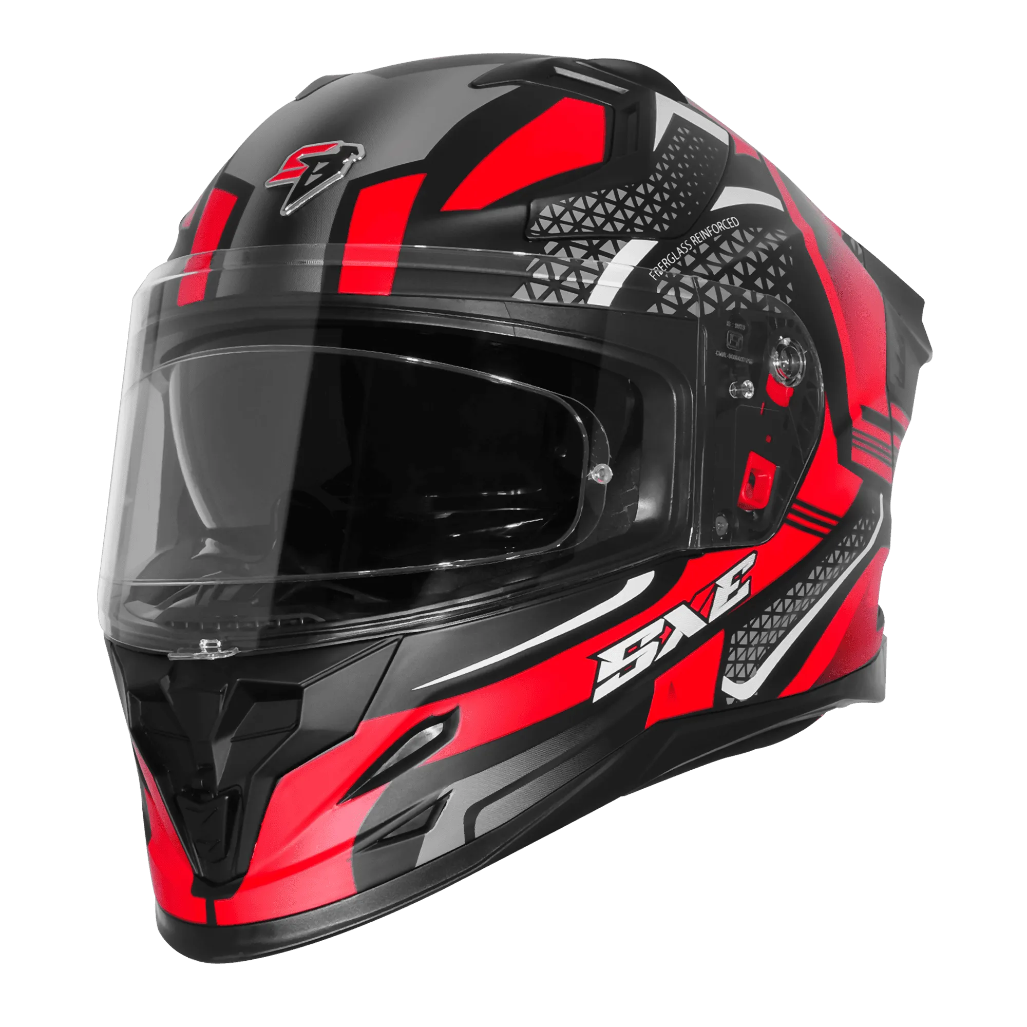 Steelbird Sbh 61 Sxe Sp3 Black Red Full Face Helmet