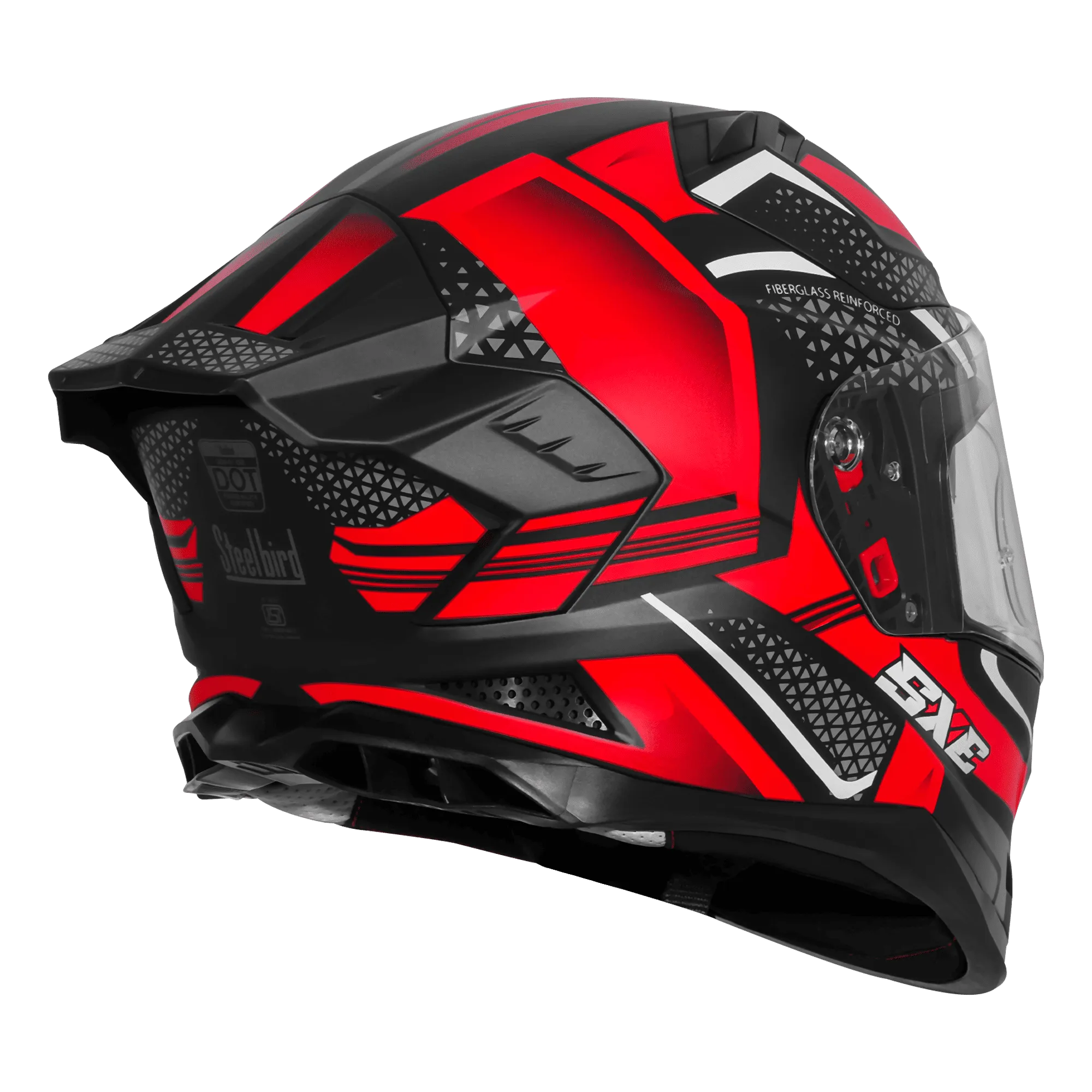 Steelbird Sbh 61 Sxe Sp3 Black Red Full Face Helmet