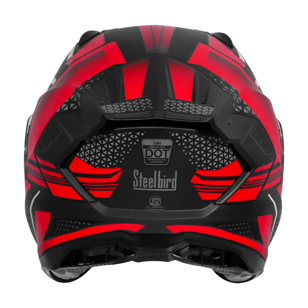 Steelbird Sbh 61 Sxe Sp3 Black Red Full Face Helmet