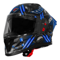 Steelbird Sbh 61 Sxe St1 Black Blue Full Face Helmet