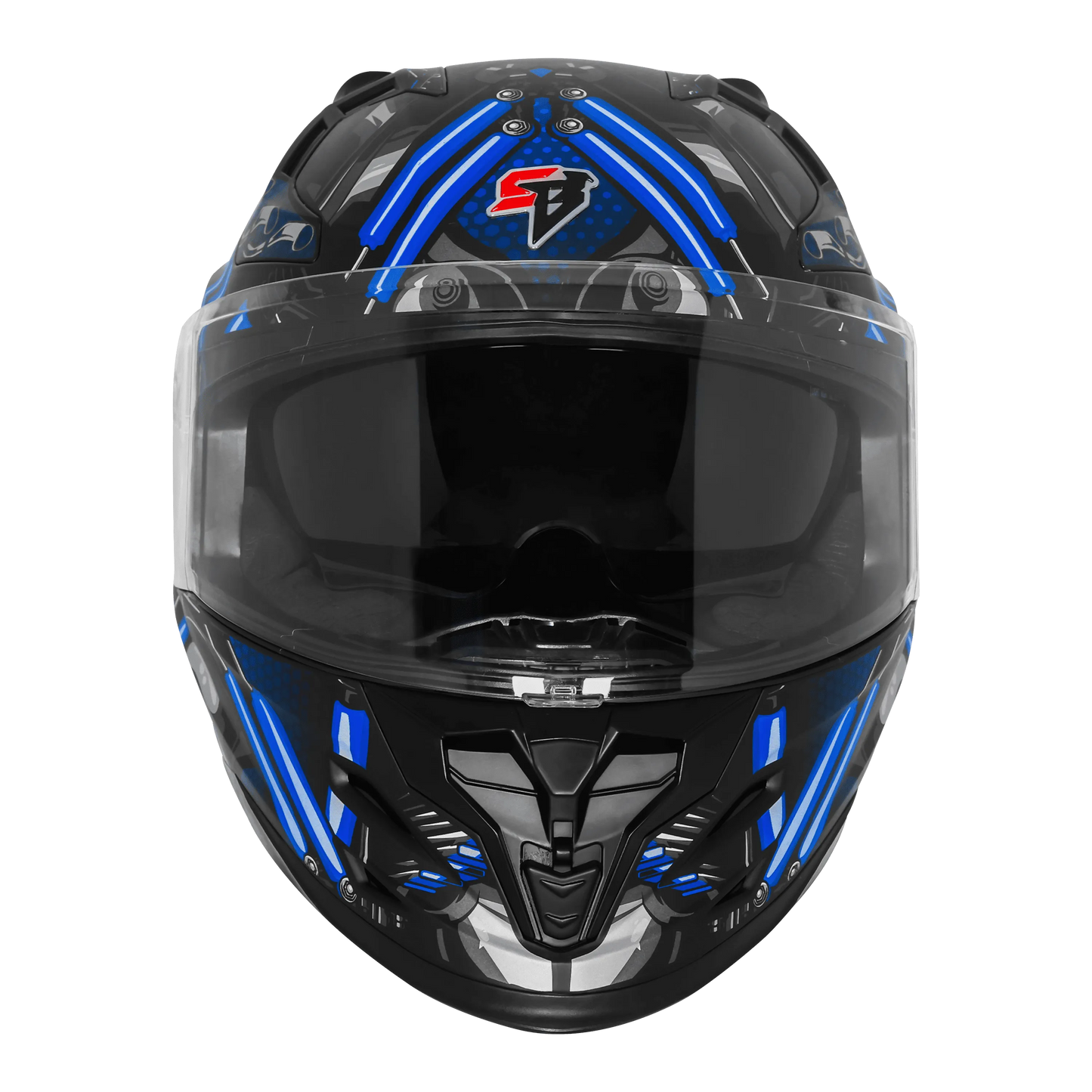 Steelbird Sbh 61 Sxe St1 Black Blue Full Face Helmet