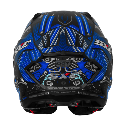 Steelbird Sbh 61 Sxe St1 Black Blue Full Face Helmet