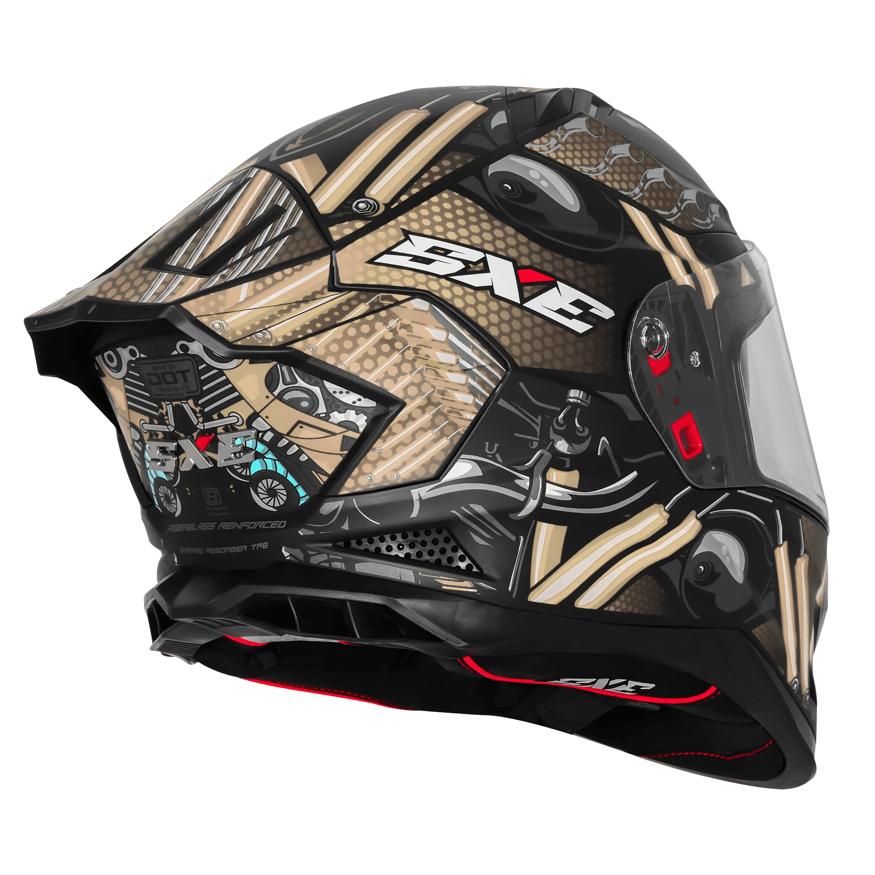 Steelbird Sbh 61 Sxe St1 Black Desert Strom Full Face Helmet