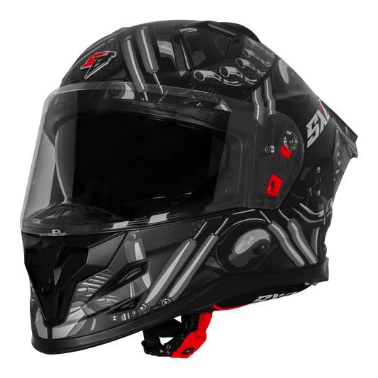 Steelbird Sbh 61 Sxe St1 Black Gray Full Face Helmet