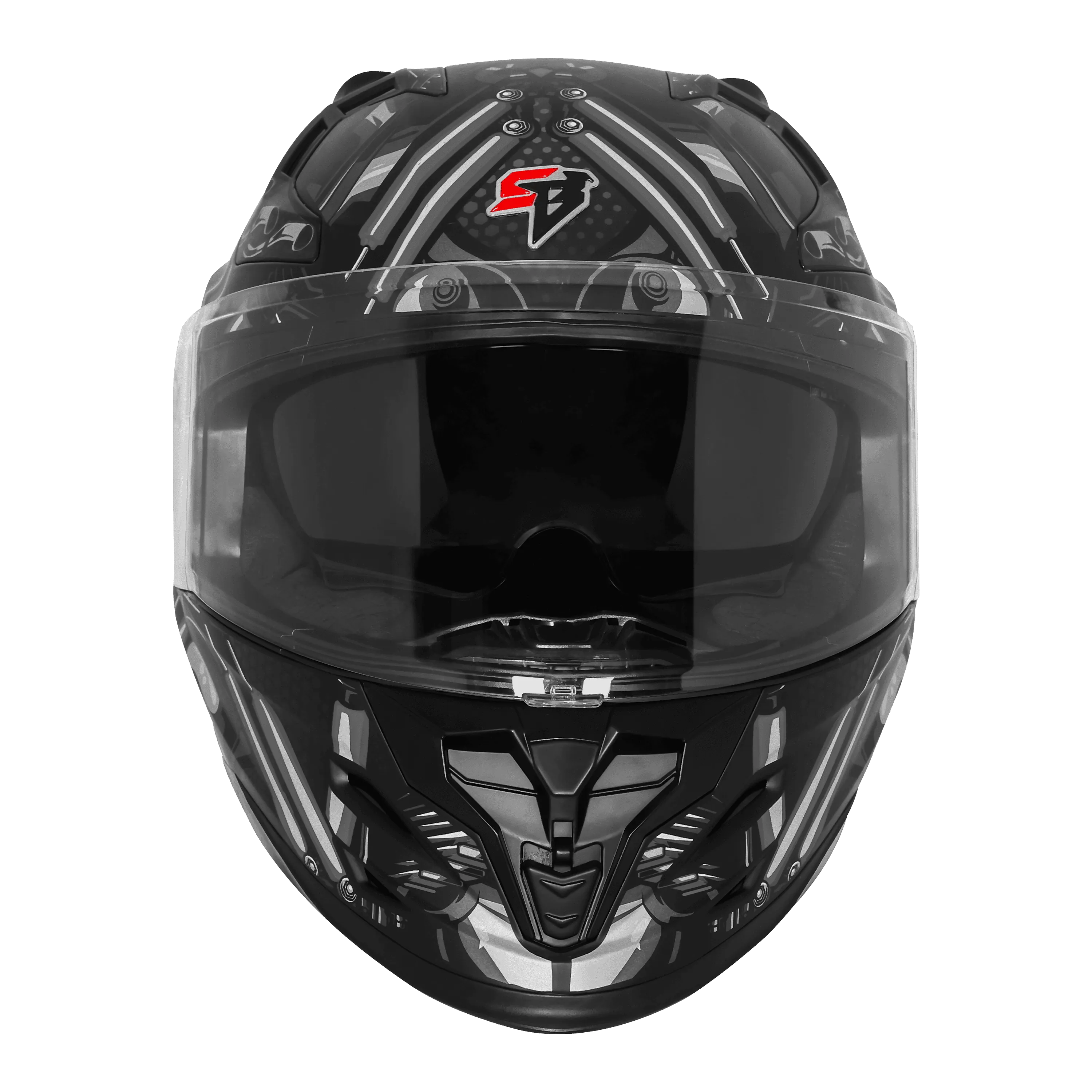 Steelbird Sbh 61 Sxe St1 Black Gray Full Face Helmet
